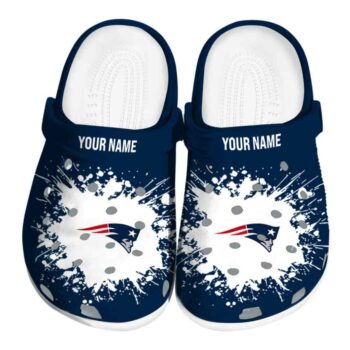 Custom New England Patriots Splatter Background Crocs Best selling