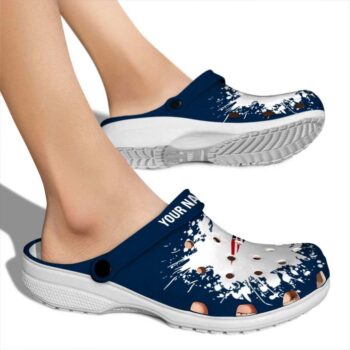 Custom New England Patriots Splatter Background Crocs High quality