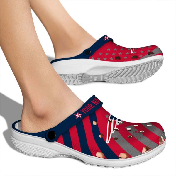 Custom New England Patriots Star Spangled Graphic Crocs High quality