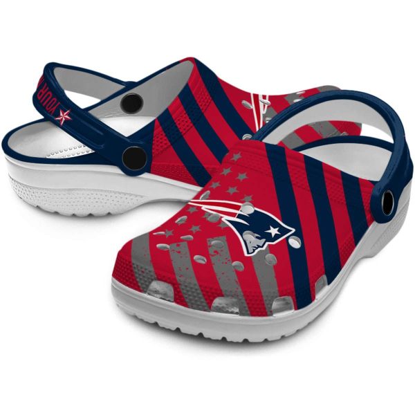 Custom New England Patriots Star Spangled Graphic Crocs Latest Model