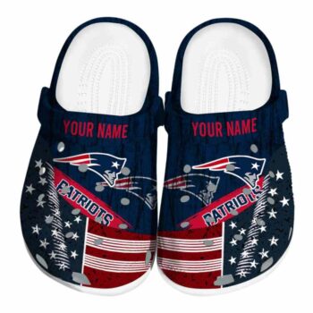 Custom New England Patriots Star Spangled Side Pattern Crocs Best selling