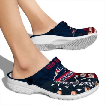 Custom New England Patriots Star Spangled Side Pattern Crocs High quality