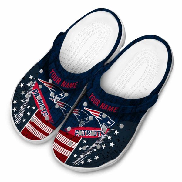 Custom New England Patriots Star Spangled Side Pattern Crocs Trendy