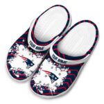 Custom New England Patriots Zigzag Paint Burst Crocs Best selling