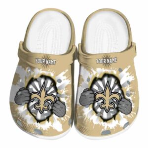 Custom New Orleans Saints Gripping Hand Crocs Best selling