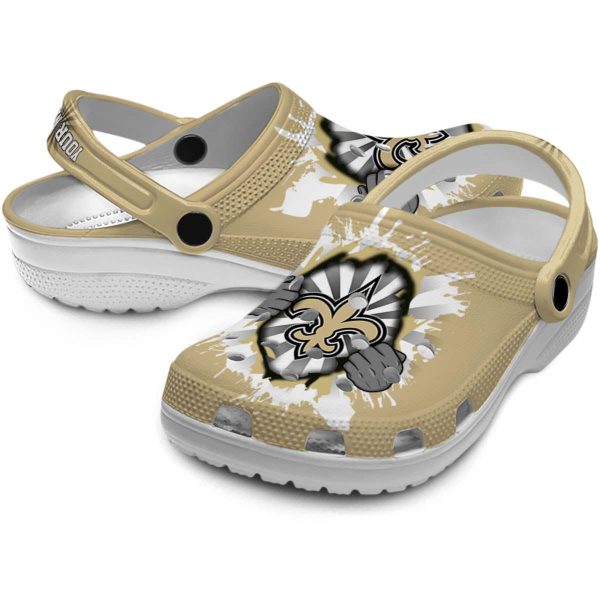 Custom New Orleans Saints Gripping Hand Crocs Latest Model