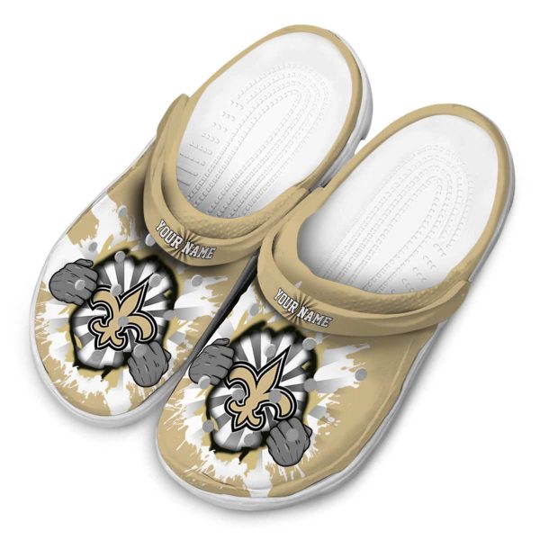 Custom New Orleans Saints Gripping Hand Crocs Trendy