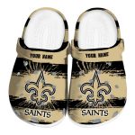 Custom New Orleans Saints Paint Splatter Graphics Crocs Best selling