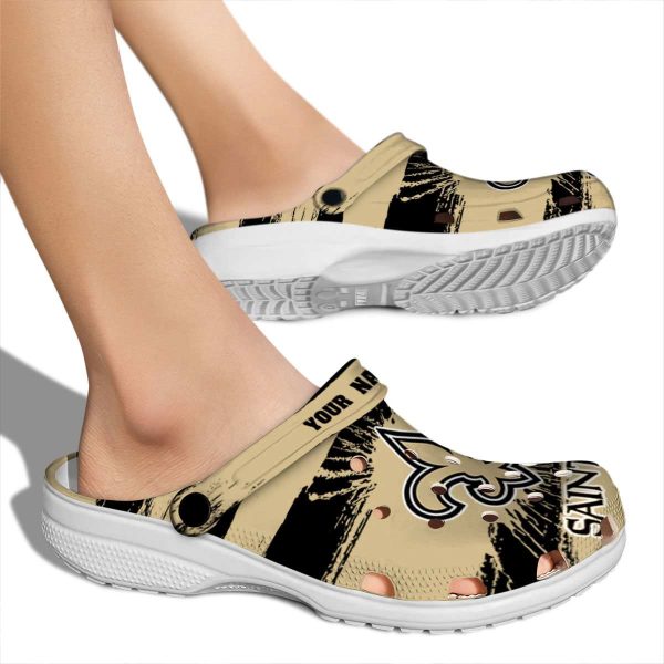 Custom New Orleans Saints Paint Splatter Graphics Crocs High quality