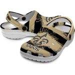 Custom New Orleans Saints Paint Splatter Graphics Crocs Best selling