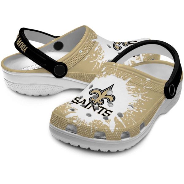 Custom New Orleans Saints Splash Art Crocs Latest Model