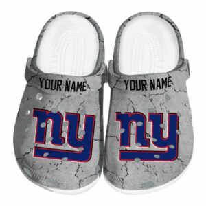Custom New York Giants Cracked Texture Crocs Best selling