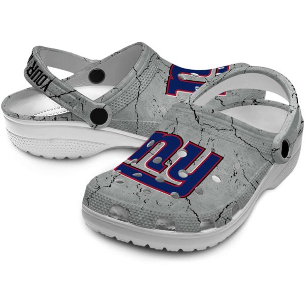Custom New York Giants Cracked Texture Crocs Latest Model