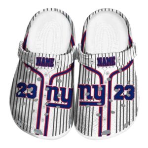 Custom New York Giants Pinstripe Pattern Crocs Best selling