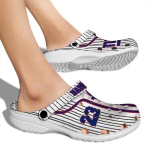 Custom New York Giants Pinstripe Pattern Crocs High quality