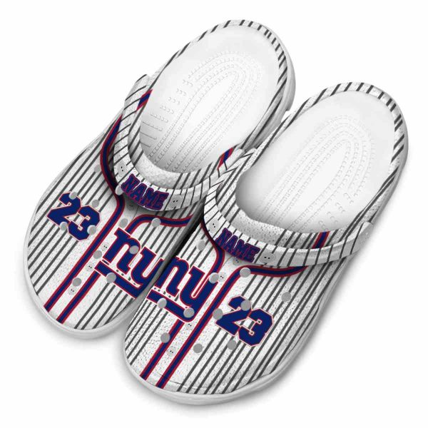 Custom New York Giants Pinstripe Pattern Crocs Trendy