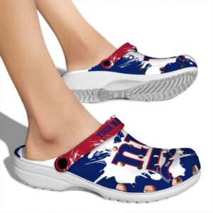Custom New York Giants Splatter Pattern Crocs High quality