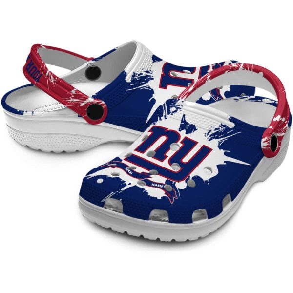 Custom New York Giants Splatter Pattern Crocs Latest Model