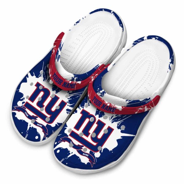 Custom New York Giants Splatter Pattern Crocs Trendy