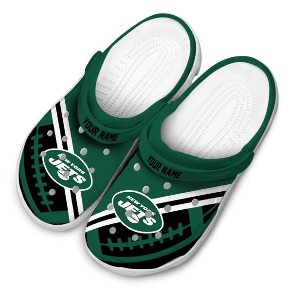 Custom New York Jets Football Motif Crocs Trendy
