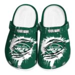 Custom New York Jets Splash Motif Background Crocs Best selling