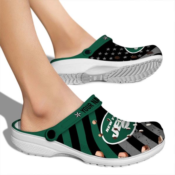 Custom New York Jets Star Spangled Graphic Crocs High quality