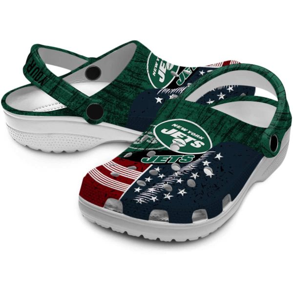 Custom New York Jets Star Spangled Side Pattern Crocs Latest Model