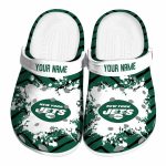 Custom New York Jets Zigzag Paint Burst Crocs Best selling