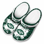 Custom New York Jets Zigzag Paint Burst Crocs Best selling