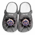 Custom New York Mets Cracked Ground Texture Crocs Best selling
