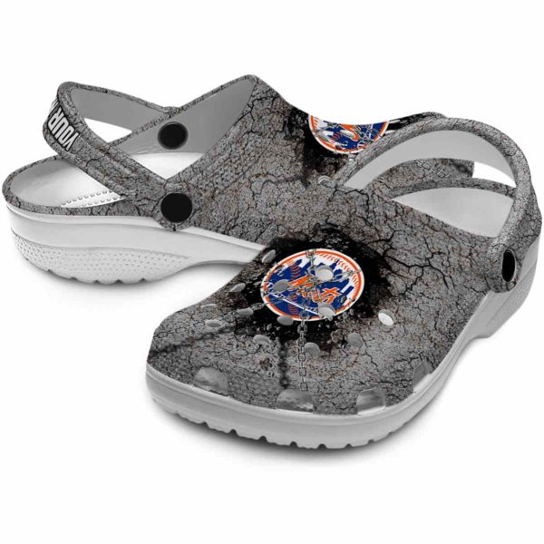 Custom New York Mets Cracked Ground Texture Crocs Latest Model