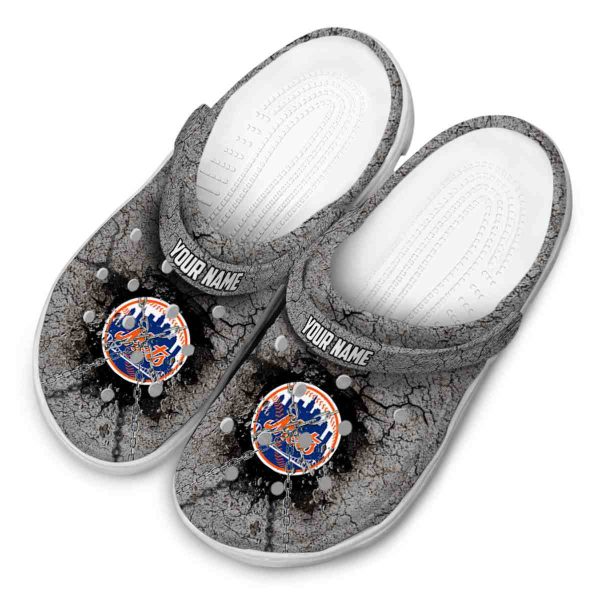 Custom New York Mets Cracked Ground Texture Crocs Trendy