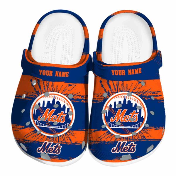 Custom New York Mets Paint Splatter Graphics Crocs Best selling