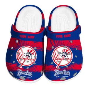 Custom New York Yankees Paint Splatter Graphics Crocs Best selling