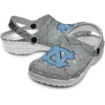 Custom North Carolina Tar Heels Cracked Texture Crocs Best selling