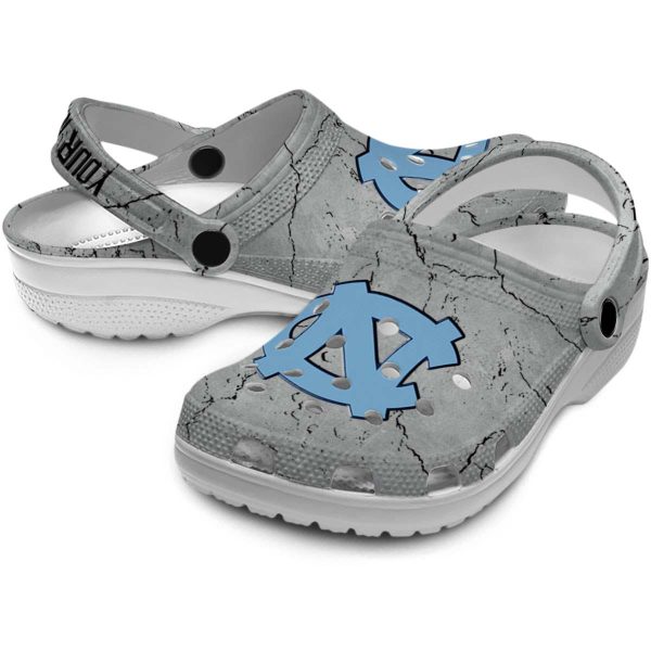 Custom North Carolina Tar Heels Cracked Texture Crocs Latest Model