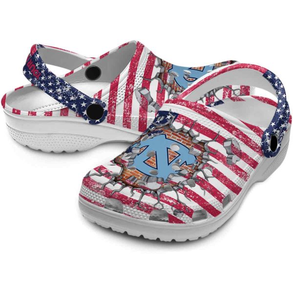 Custom North Carolina Tar Heels Freedom Splinter Crocs Latest Model