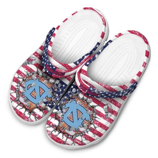 Custom North Carolina Tar Heels Freedom Splinter Crocs Trendy