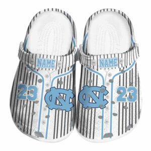 Custom North Carolina Tar Heels Pinstripe Pattern Crocs Best selling