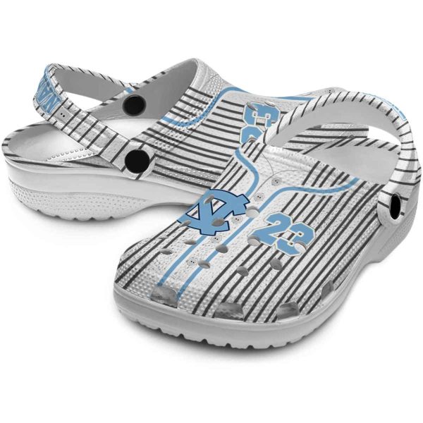 Custom North Carolina Tar Heels Pinstripe Pattern Crocs Latest Model