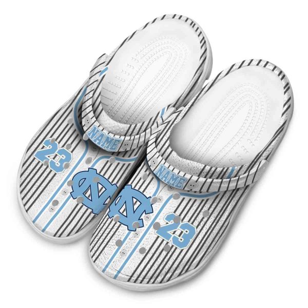 Custom North Carolina Tar Heels Pinstripe Pattern Crocs Trendy