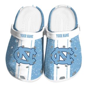 Custom North Carolina Tar Heels Vertical Stripes Crocs Best selling