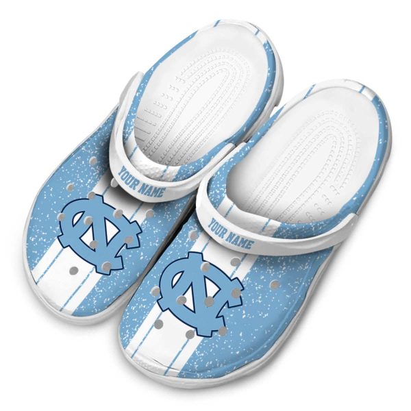 Custom North Carolina Tar Heels Vertical Stripes Crocs Trendy