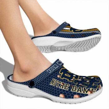 Custom Notre Dame Fighting Irish Contrasting Stripes Crocs High quality