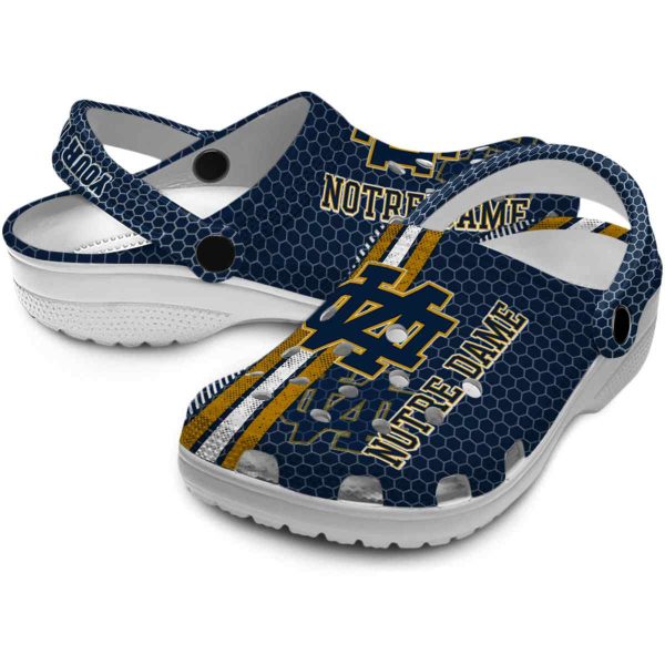 Custom Notre Dame Fighting Irish Contrasting Stripes Crocs Latest Model