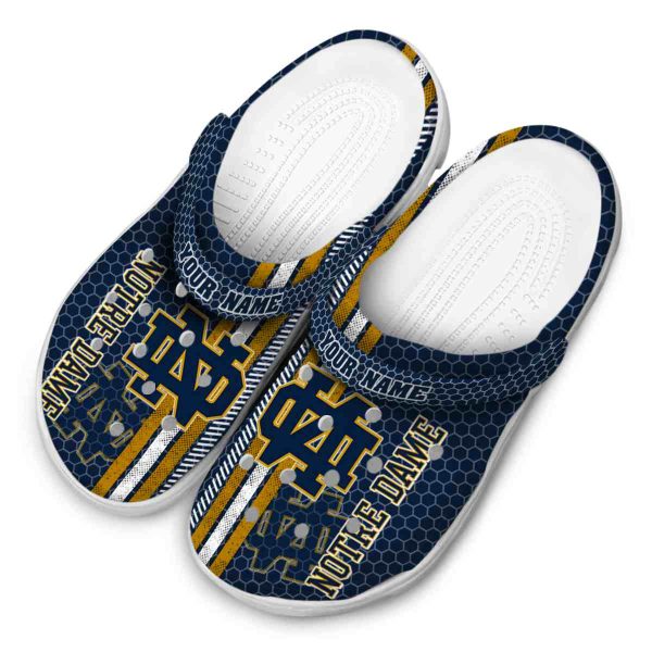 Custom Notre Dame Fighting Irish Contrasting Stripes Crocs Trendy