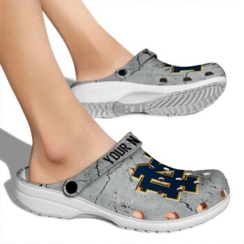 Custom Notre Dame Fighting Irish Cracked Texture Crocs High quality