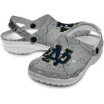 Custom Notre Dame Fighting Irish Cracked Texture Crocs Best selling