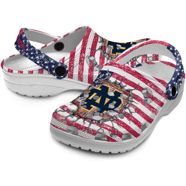 Custom Notre Dame Fighting Irish Freedom Splinter Crocs Latest Model