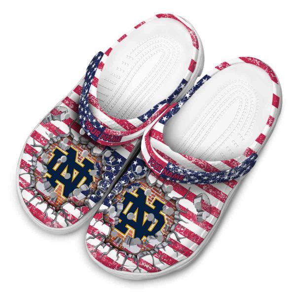 Custom Notre Dame Fighting Irish Freedom Splinter Crocs Trendy